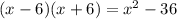 (x-6)(x+6)=x^{2}-36