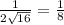 \frac{1}{2\sqrt{16} } = \frac{1}{8}