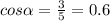 cos\alpha =\frac{3}{5} =0.6 \\