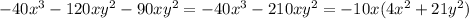 -40x^3-120xy^2-90xy^2=-40x^3-210xy^2=-10x(4x^2+21y^2)