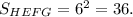 S_{HEFG} = 6^{2} = 36.