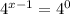 4^{x-1}=4^0