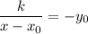 \dfrac{k}{x - x_0} =- y_0