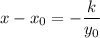 x - x_0=-\dfrac{k}{y_0}