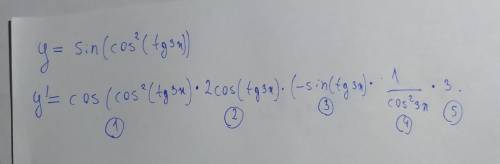 Найти производную y=sin(cos^2(tg^3x))