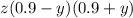 z(0.9-y)(0.9+y)