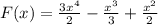 F(x)=\frac{3x^4}{2}-\frac{x^3}{3}+\frac{x^2}{2}