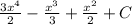 \frac{3x^4}{2}-\frac{x^3}{3}+\frac{x^2}{2}+C