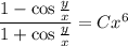 \dfrac{1-\cos \frac{y}{x}}{1+\cos \frac{y}{x}}=Cx^6