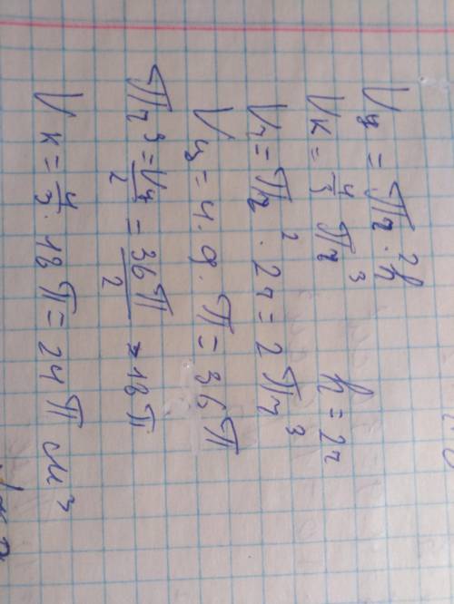 Знайдіть радіус металевої кулі, отриманої в результаті переплавки циліндра, твірна якого дорівнює 9