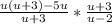 \frac{u(u+3)-5u}{u+3} *\frac{u+3}{u-2}