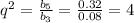 q^2=\frac{b_5}{b_3} =\frac{0.32}{0.08} =4