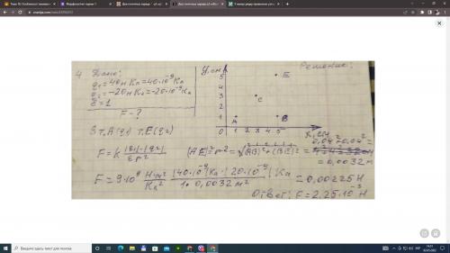 Два точечных заряда q1=нКл и q2=–20нКл размещены в вакууме в точках А и E. Определите модуль силы эл