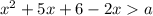 x^{2} + 5x + 6 - 2x a