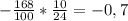 -\frac{168}{100} *\frac{10}{24} =-0,7