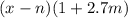 (x - n)(1 + 2.7m)