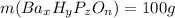 m(Ba_{x}H_{y}P_{z}O_{n}) = 100g