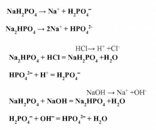 NaH2PO4-Na2HPO4 в ионно-молекулярном