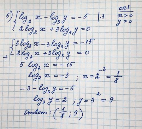 Решение логарифмических уравнений и систем Решить уравнения и систему: 2 3 4 (по желанию 1 и 5) (есл