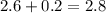 2.6 + 0.2 = 2.8