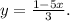 y=\frac{1-5x}{3} .