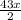 \frac{43x}{2}