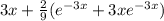 3x + \frac29 (e^{-3x} + 3x e^{-3x})