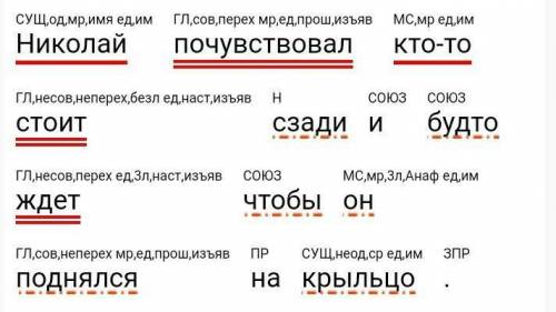 Синтаксический разбор предложения,с схемой.запятые не стоят,надо поставитьНиколай почувствовал кто-т