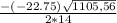 \frac{- (-22.75)\sqrt{1105,56}}{2 * 14}