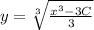 y=\sqrt[3]{\frac{x^3-3C}{3} }