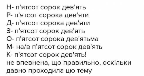 Відмінювати числівникі: 119, 483, 549, 691, 325, 778, 834.