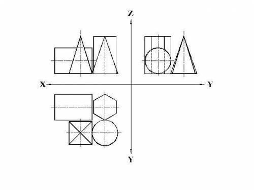 Практическая работа: выполнить изометрические и диметрические проекции геометрических тел​