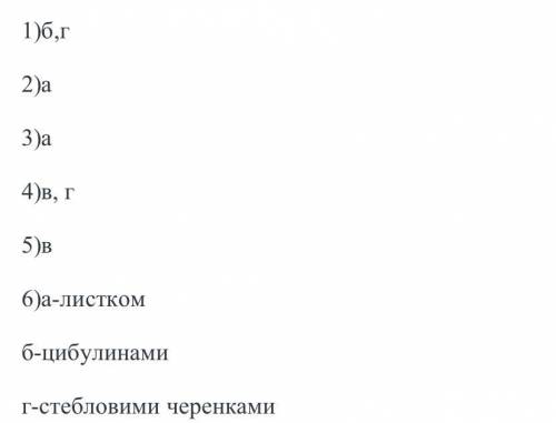 Вегетативное размножение растенийВариант 11. Корневищем размножается:а) тюльпан;б) ландыш;в) чеснок;