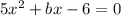 5x^{2}+bx-6=0