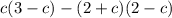 c(3-c) - (2+c)(2-c)