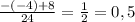 \frac{-(-4)+8}{24} = \frac{1}{2} = 0,5