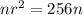 nr^{2} = 256n