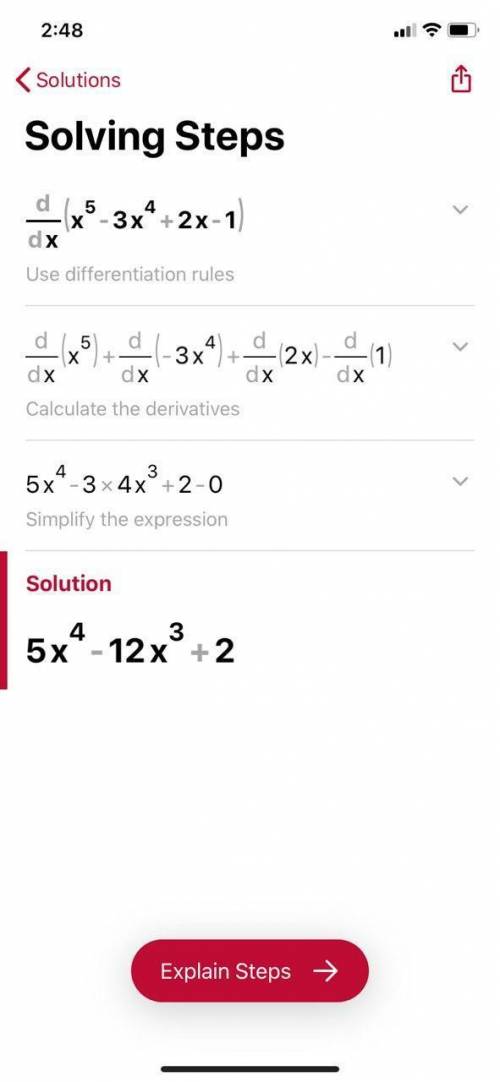 Знайти похідну функції f(x)=x^5-3x^4+2x-1