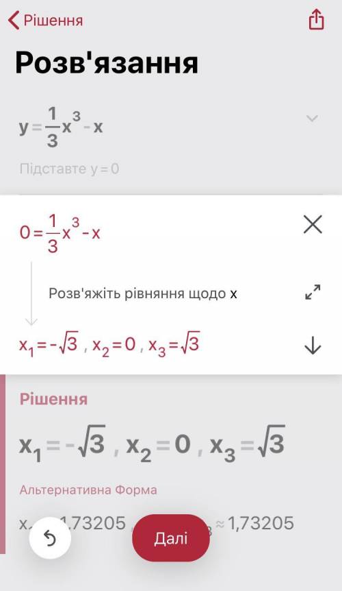 Y= 1/3*x^3-x исследовать функцию и построить график