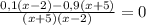 \frac{0,1(x-2) - 0,9(x+5)}{(x+5)(x-2)} = 0