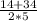 \frac{14 + 34}{2 * 5}