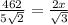 \frac{462}{5 \sqrt{2} } = \frac{2x}{ \sqrt{3} }