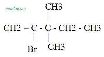 Составьте структурную формулу бром-3,3-диметилпениен-1