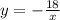 y=-\frac{18}{x}