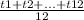 \frac{t1+t2+...+t12}{12}