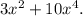 3x^{2}+10x^{4}.