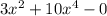 3x^{2} +10x^{4} -0