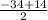 \frac{-34+14}{2}