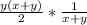 \frac{y(x + y)}{2} * \frac{1}{x + y}