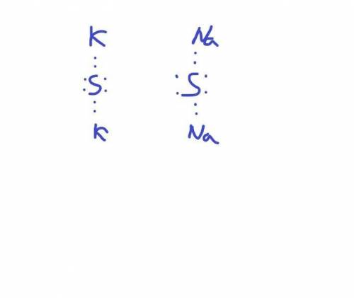 Составьте электронно-точечную формулу K2S, Na2S